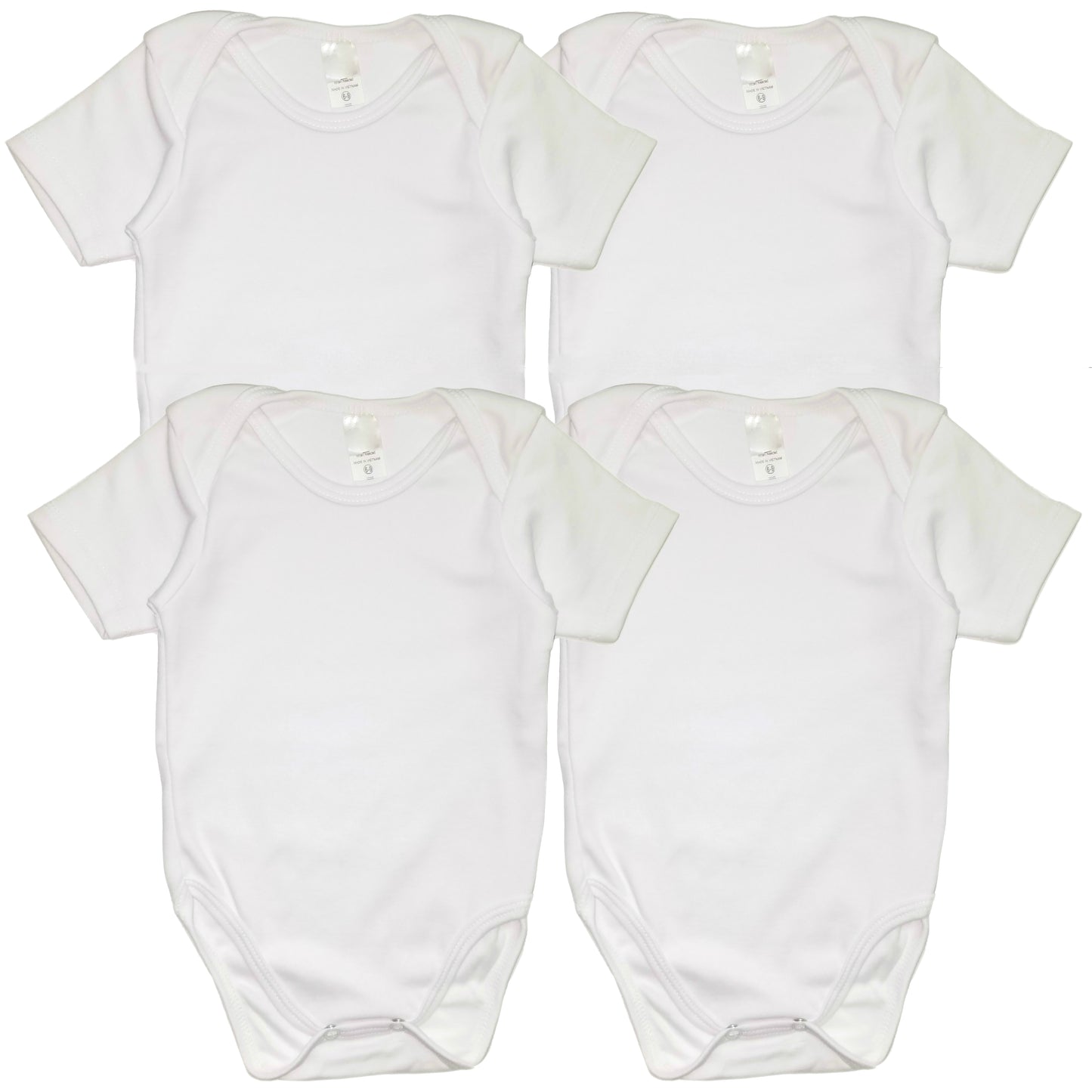 Newborn Short Sleeve Bodysuits Solid Plain Blank Cotton Size 0-24 Mont KC-4419S