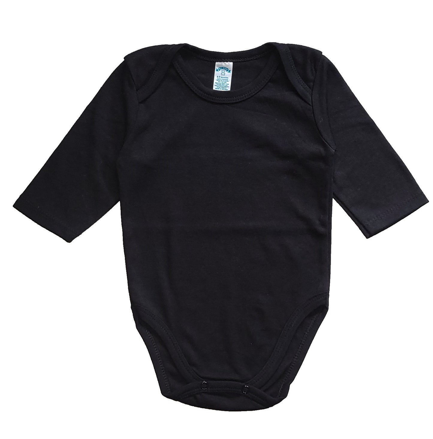 Boys Bodysuits Solid Plain Blank , Print Long Sleeve Cotton Size 0-24 Mont KC-4419L