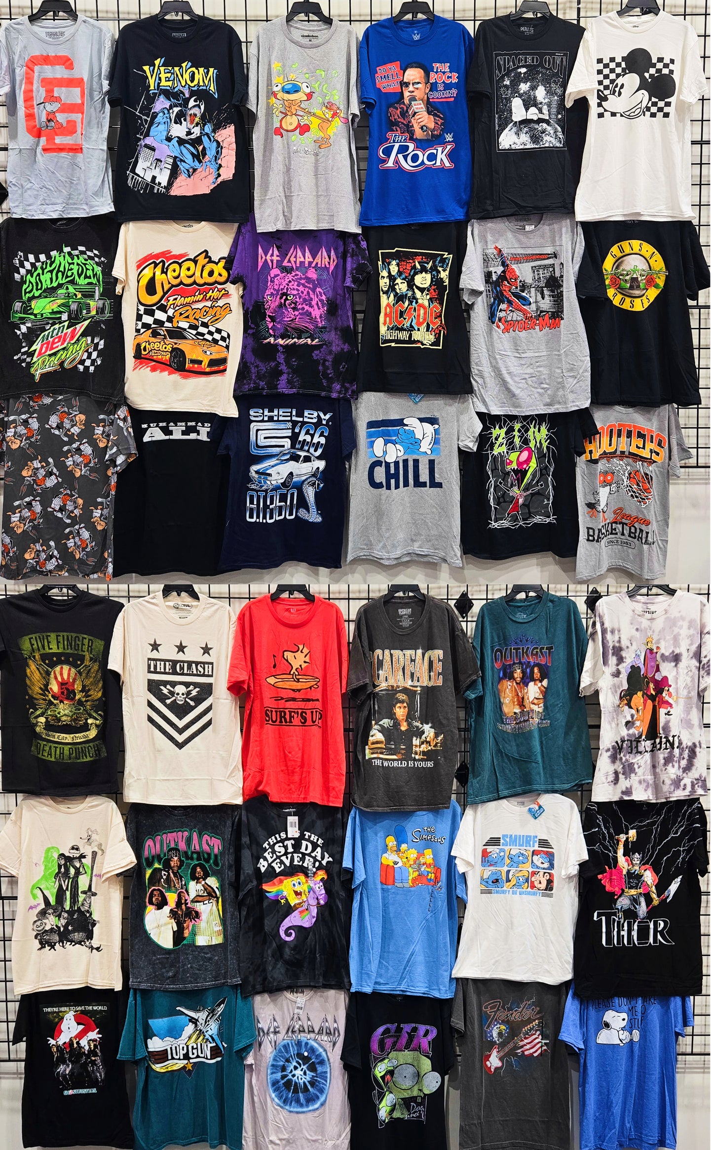 Men's Licensed Graphic Vintage Character Tee Shirt 12PCS S-2XL