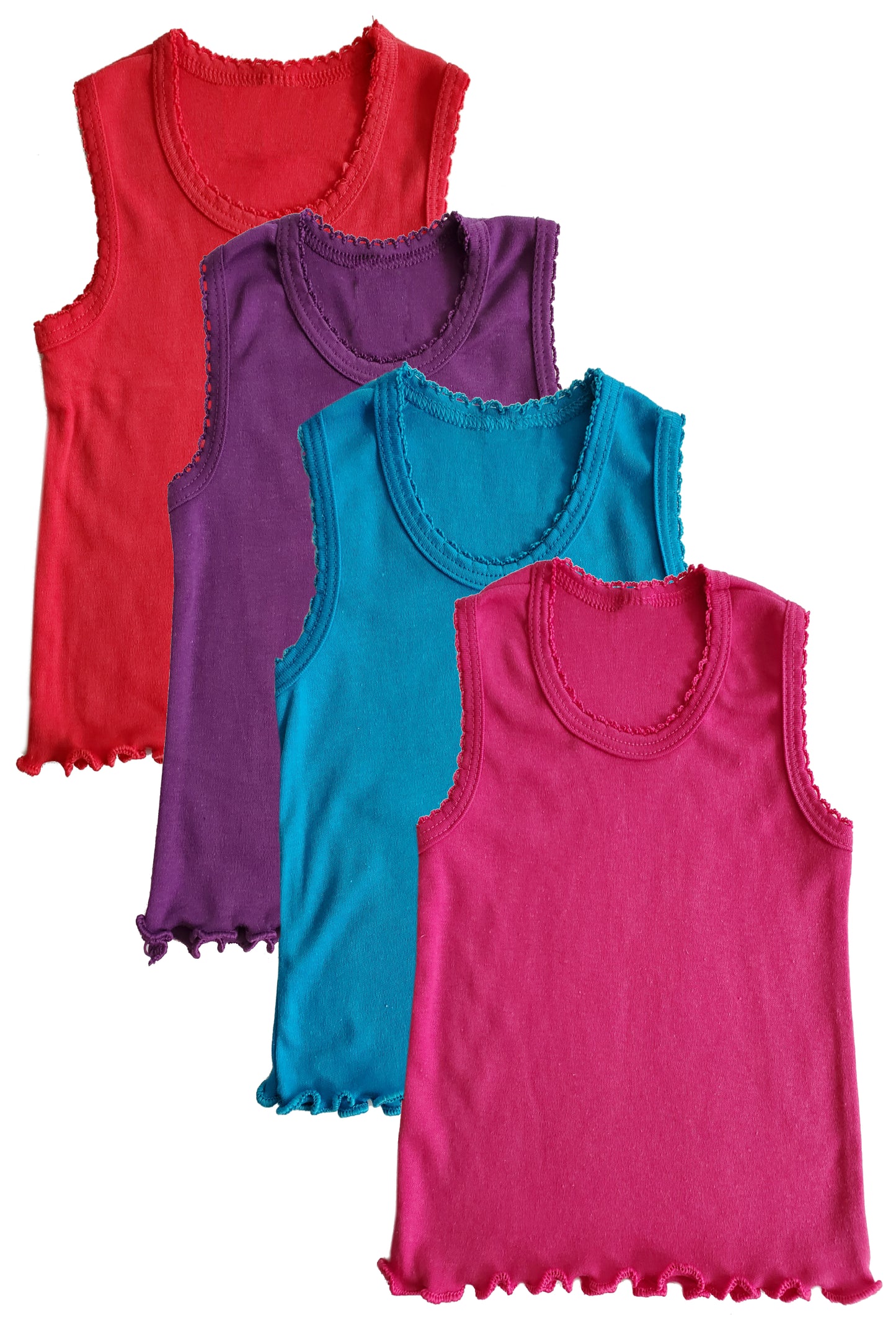 Girls Undershirt Cotton Tank Top Sleeveless 100% Cotton-KC 4401-4404
