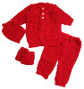 Wholesale Newborn Crochet Girl Pink Hat Cardigan Sweater Pants Booties 4 Piece Outfit Set