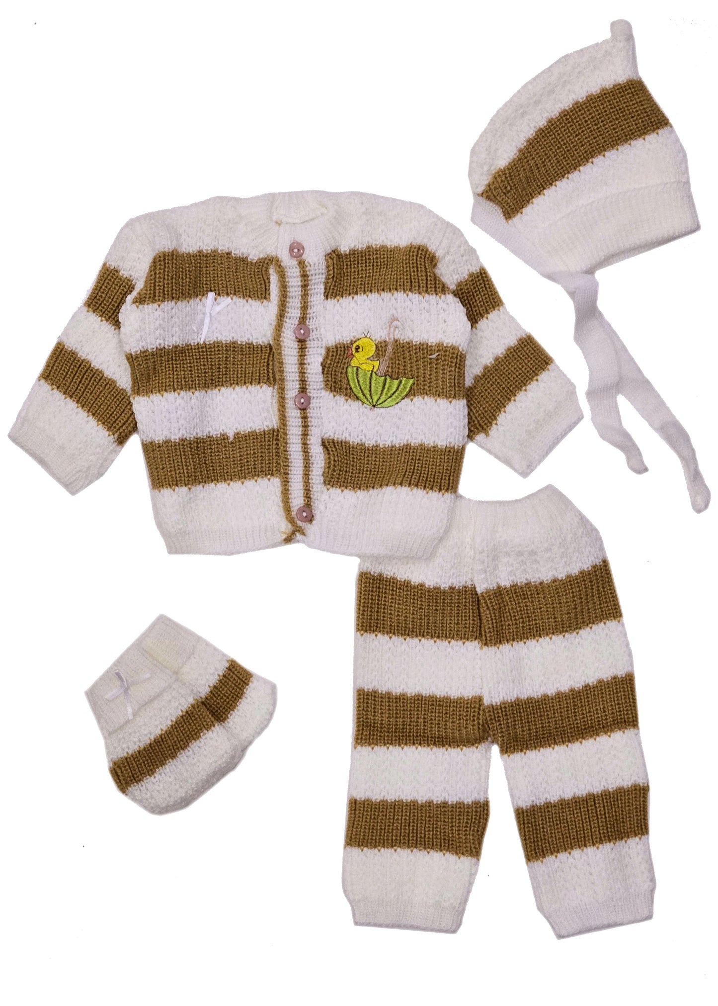 Wholesale Newborn Crochet Outfit 4 Piece Set with Embroidery