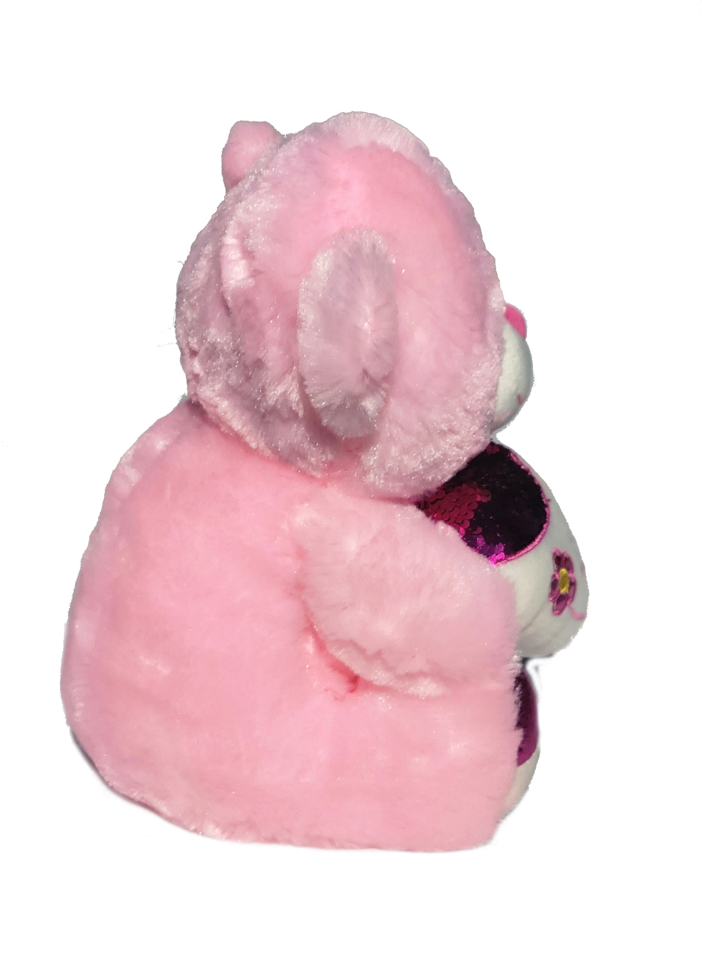 Bear Holding Love Sequin Heart and Flower Embroidery 11 Inches Valentine's Day Gift & Home Decor