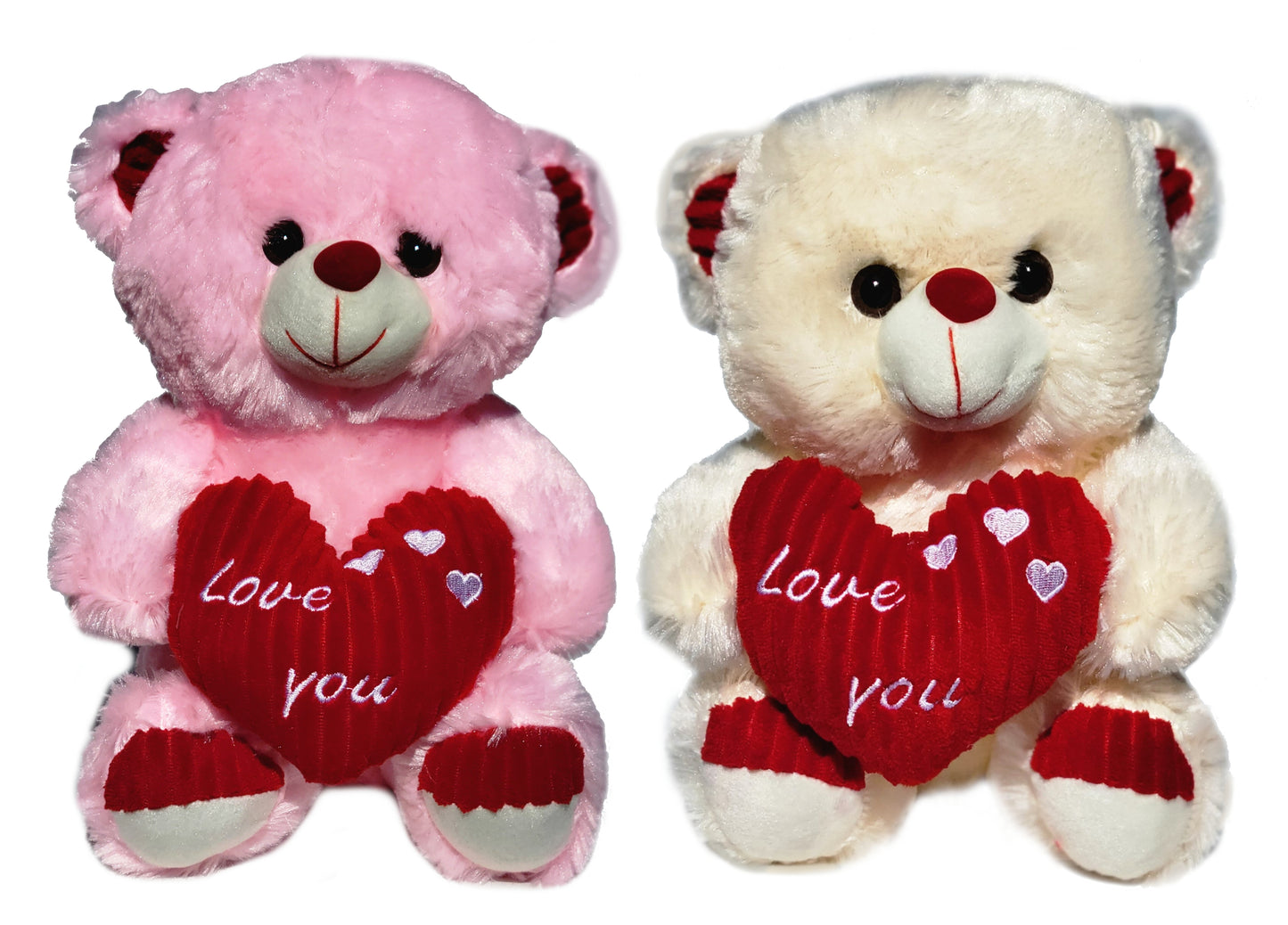 Bear Holding Red Corduroy Love You Heart 12 Inches Valentine's Day Gift & Home Decor