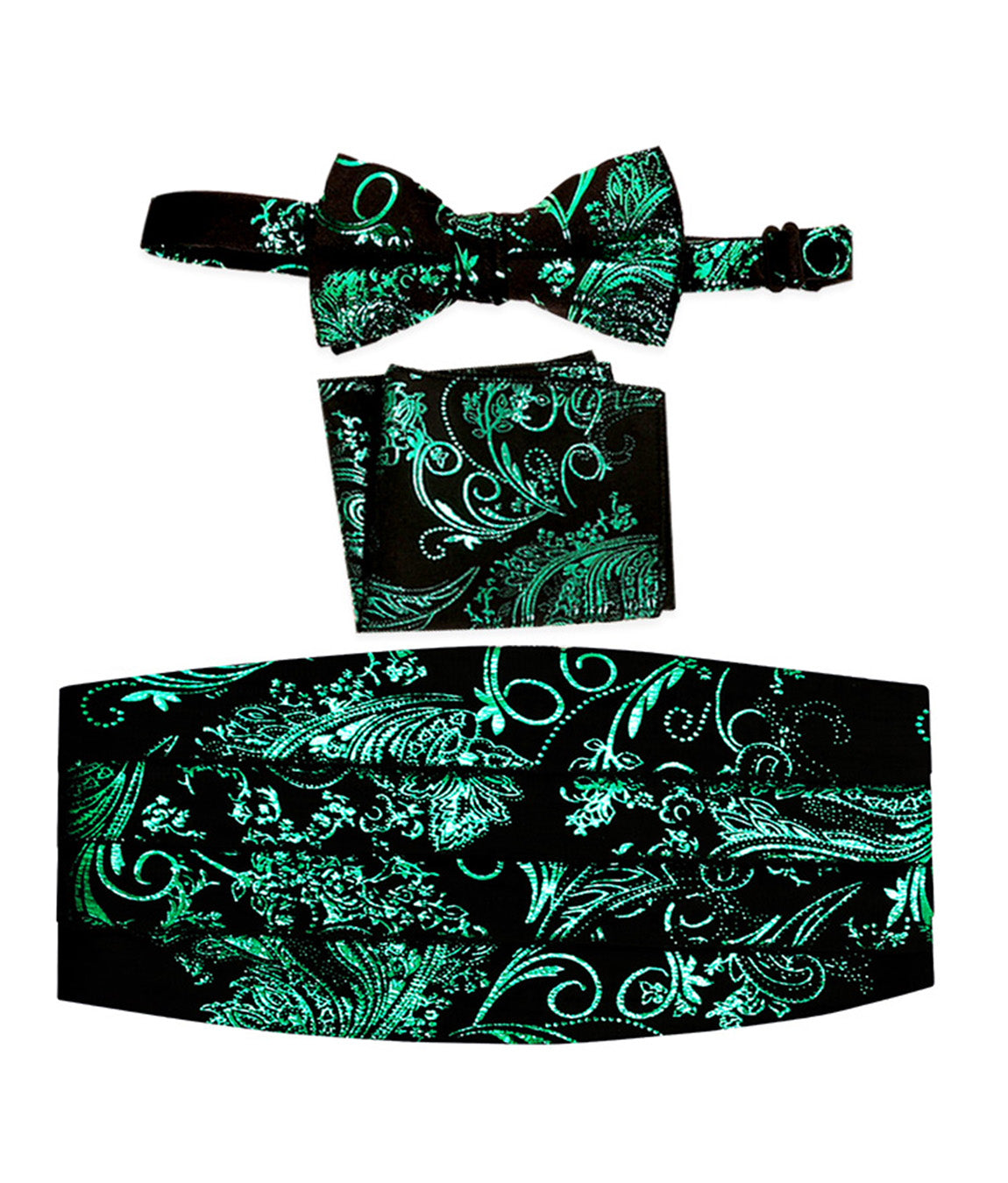 boys bow tie pocket square and cummerbund set