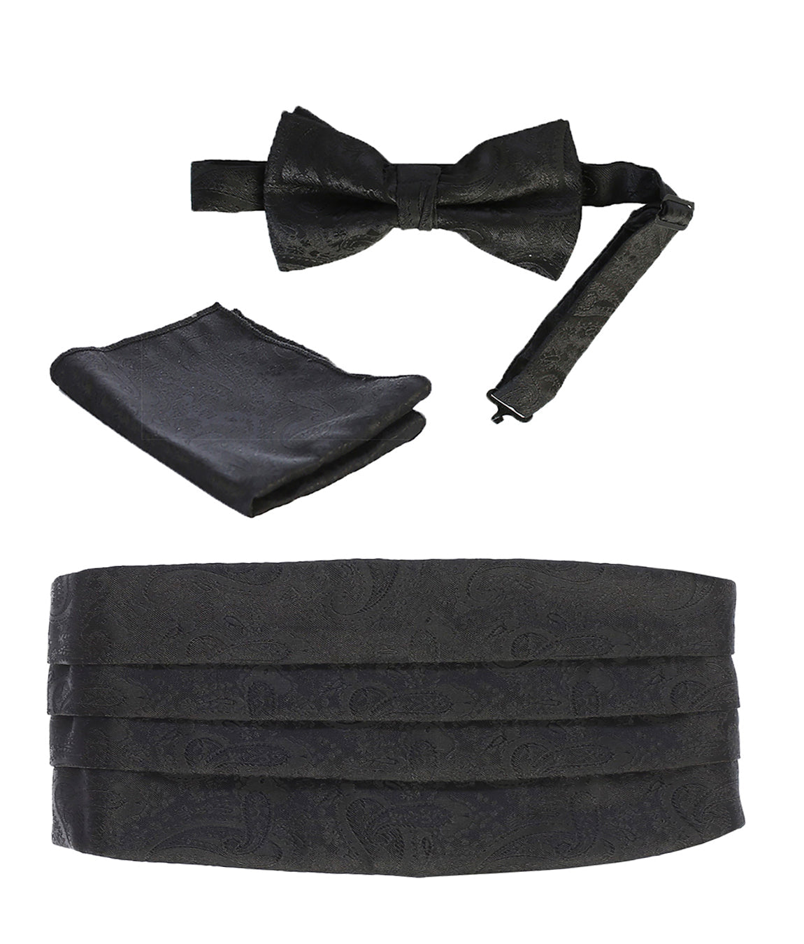 boys bow tie pocket square and cummerbund set