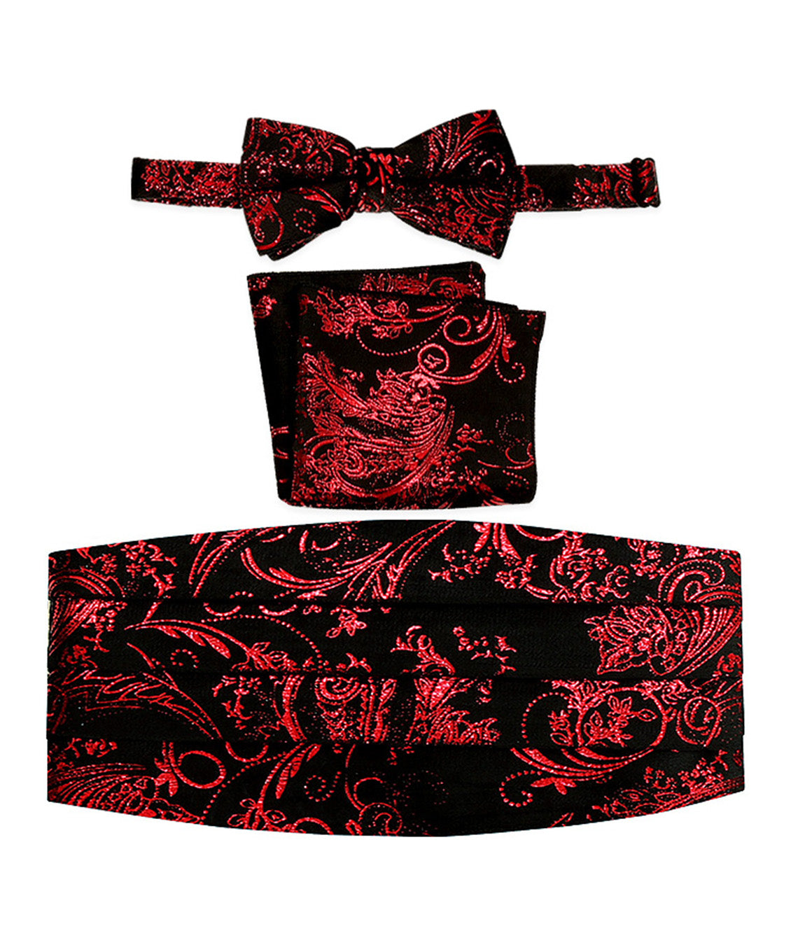 boys bow tie pocket square and cummerbund set