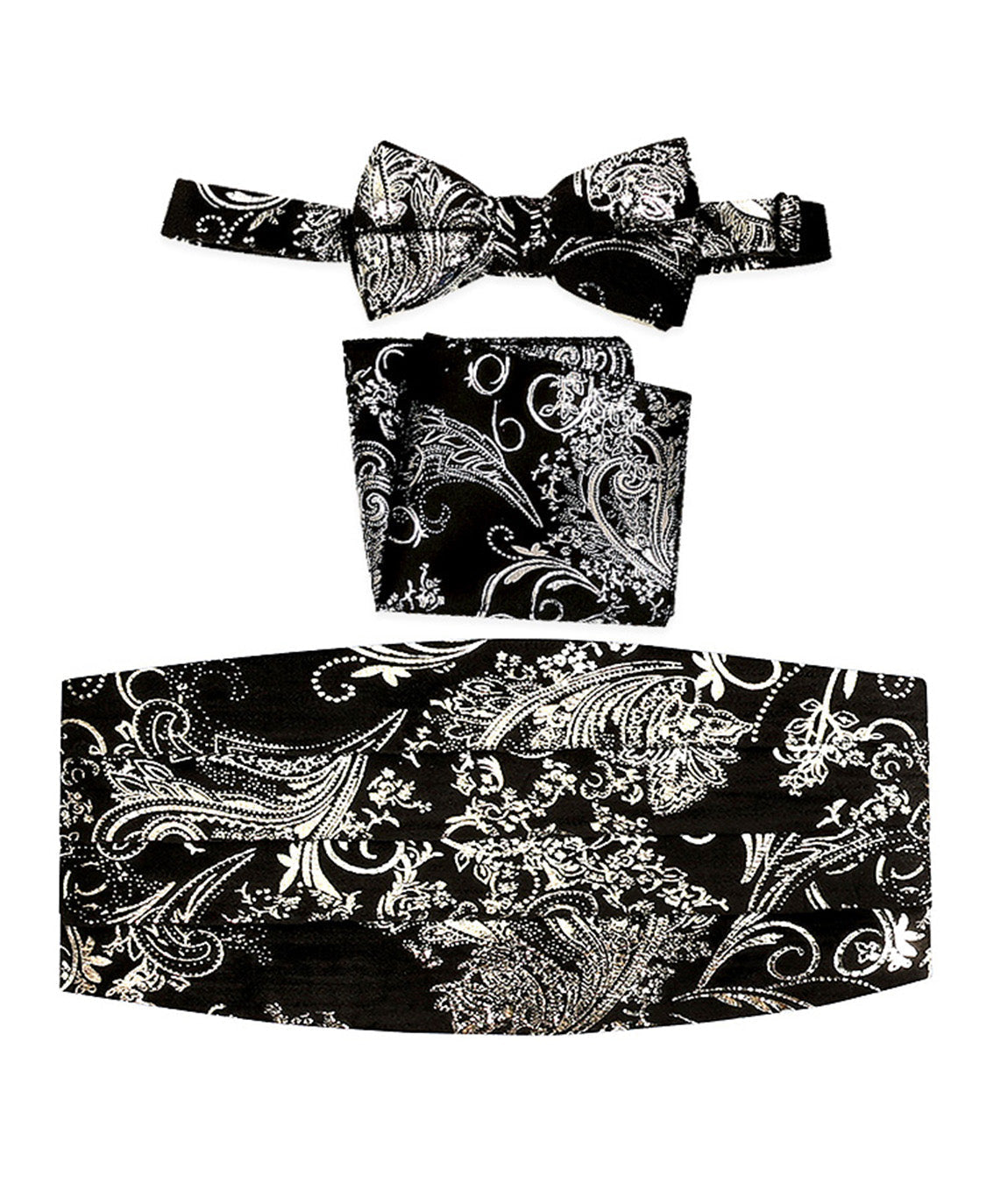 boys bow tie pocket square and cummerbund set