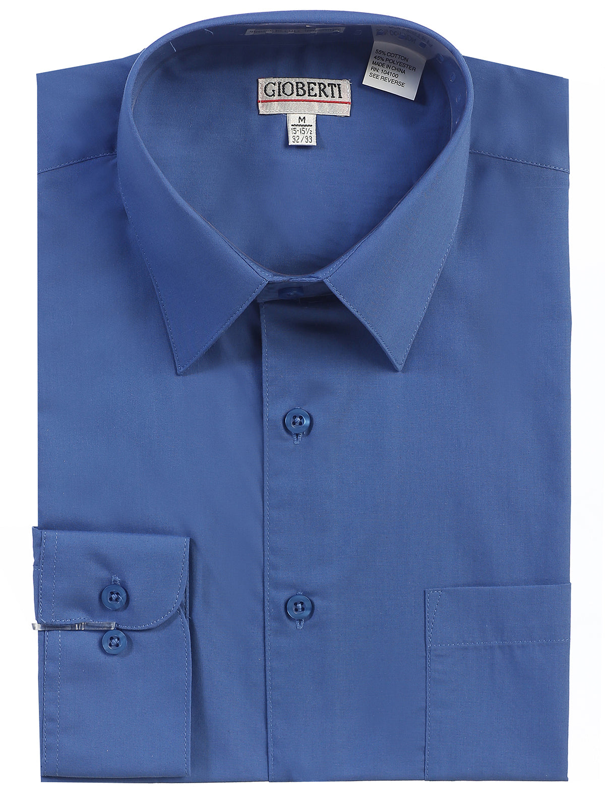 dress shirt royal blue mens Hisdern Men's Royal Blue Grandad Collar Shirt Wedding Regular Fit with Pocket 2XL main image 1