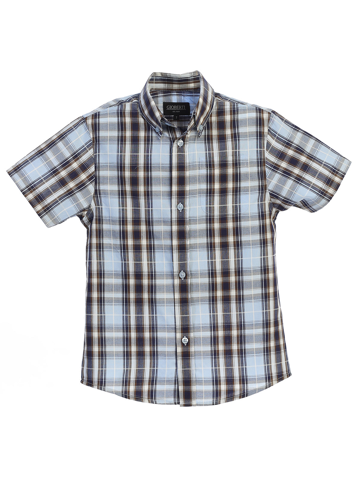 Boys Plaid Short Sleeve Shirt