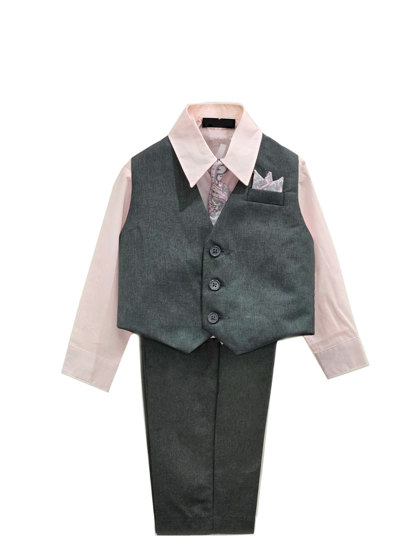 Boys' Vest Suit Set, 5-Piece, Many Colors, Sizes 2T-14