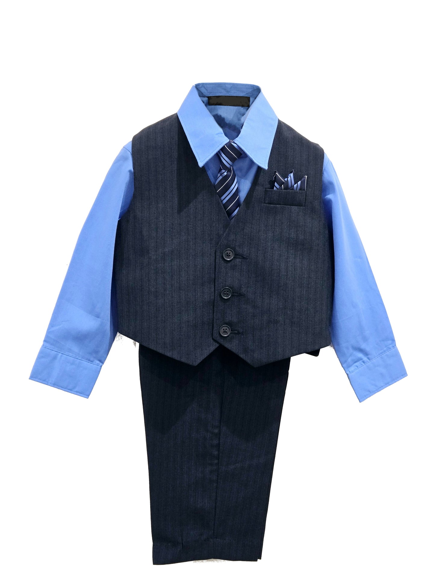 Boys' Vest Suit Set, 5-Piece, Many Colors, Sizes 2T-14