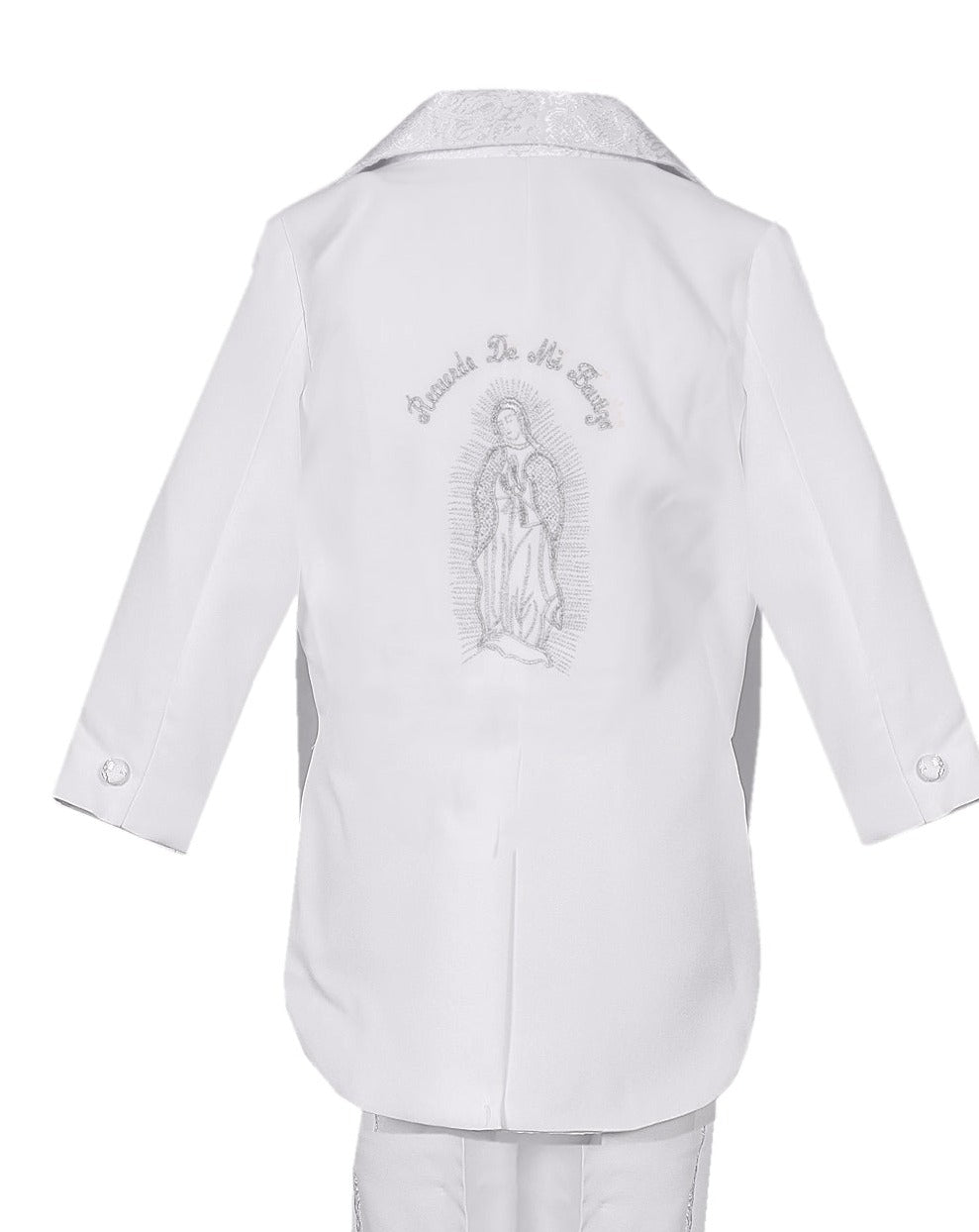 Boys Baptism Tuxedo Suit with Estola Silver Embroidery   RFL-011M