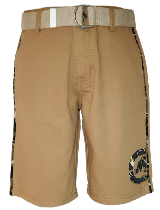 Shorts Cargo Twill Khaki School Uniform Belt ECKO-SHORT