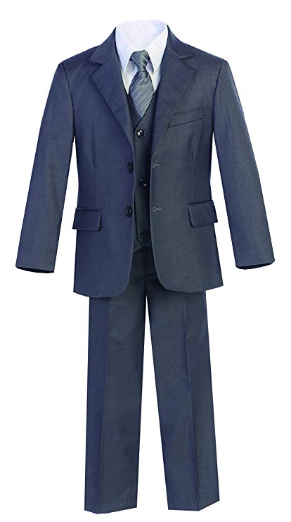 Boys' Slim Fit Seven Pieces Set Tie, Bow Tie, Pocket Squarer Size 7-18 MG-ST1