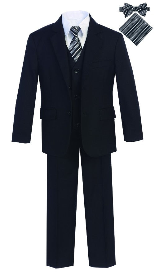 Boys' Husky Size Seven Pieces Set Tie, Bow Tie, Pocket Squarer MG-ST1 H
