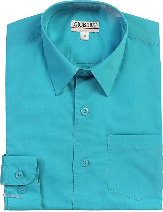 Boy's Long Sleeve Solid Dress Shirt Toddler SIze 4 5 6 DS-45