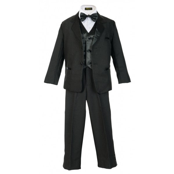 Boys Tuxedo 5- Piece Set With Shirt And Bow Tie RFL-BY-010