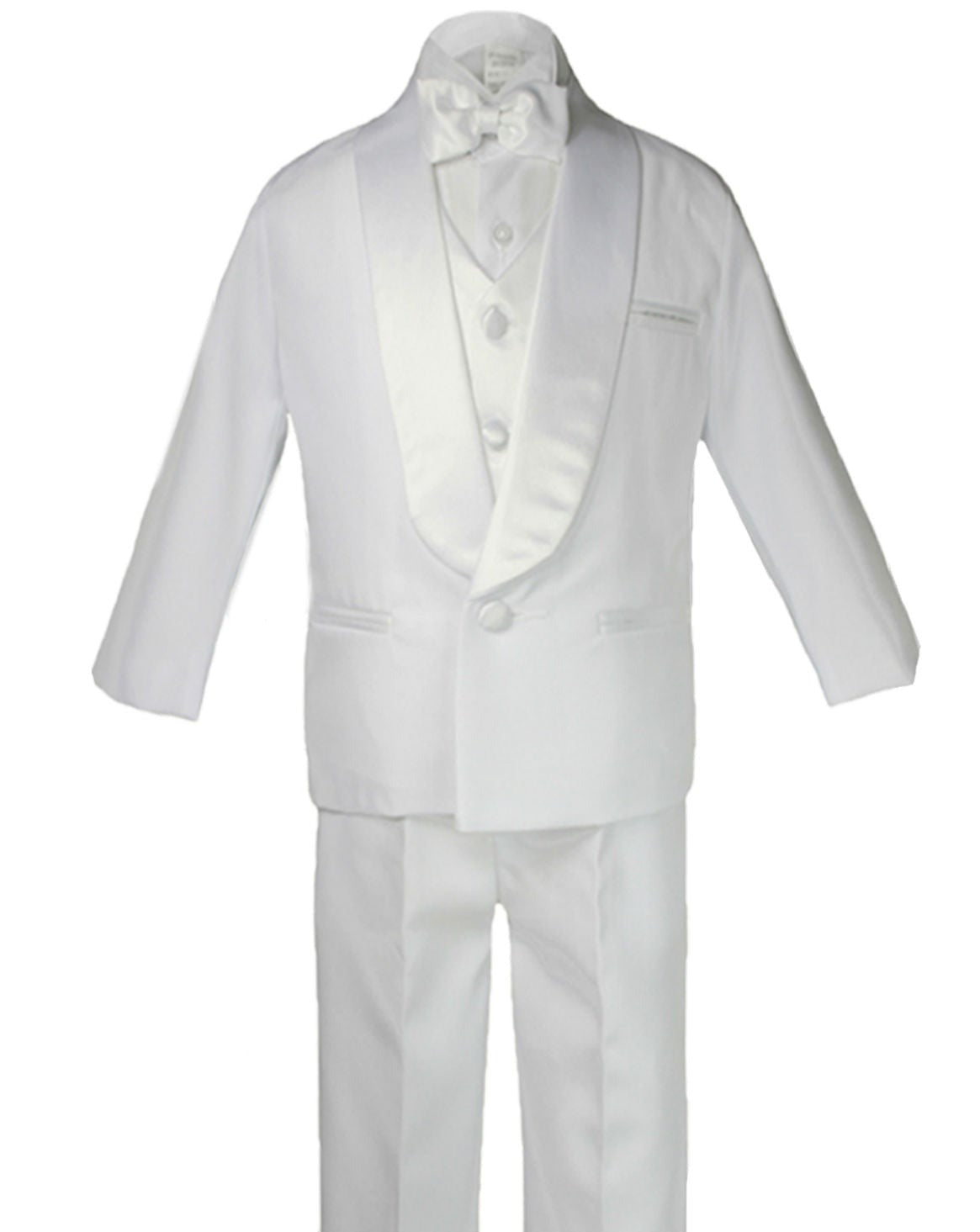 Boys Tuxedo Shawl Lapel 5 Pcs Set With Shirt And Bow Tie RFL-009