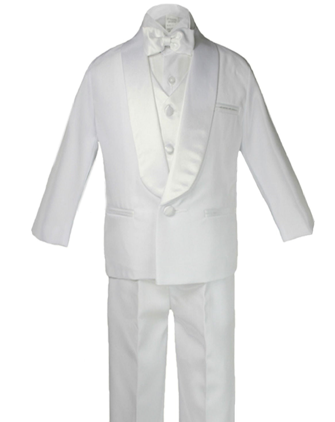 Boys  5- Piece Shawl Lapel Tuxedo Set With Shirt And Bow Tie   RFL-009