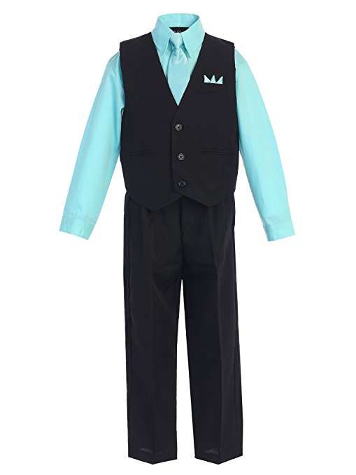 Boys Vest Suit Shirt Tie Pants Solid Size 16-20 RFL-1288