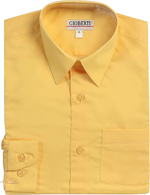 Boy's Long Sleeve Solid Dress Shirt Toddler SIze 4 5 6 DS-45