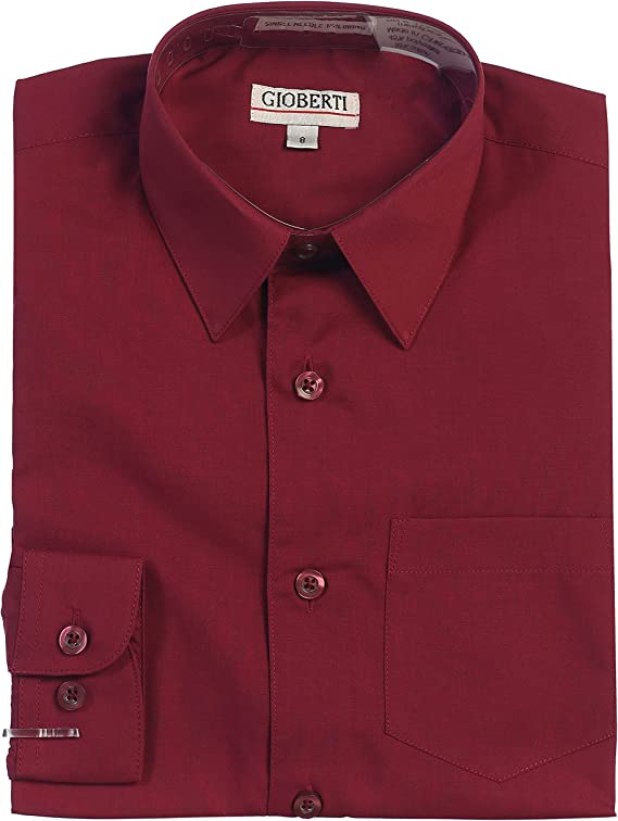 Boy's Long Sleeve Solid Dress Shirt Toddler Size 2T 3T 4T DS-25
