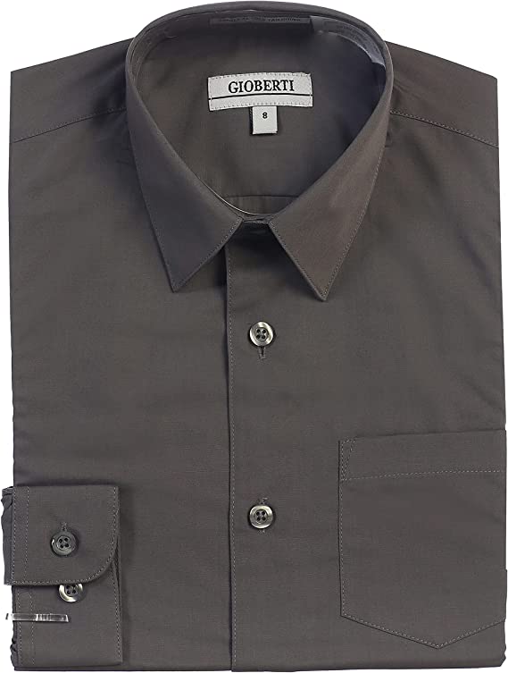 Boy's Long Sleeve Solid Dress Shirt Toddler SIze 4 5 6 DS-45