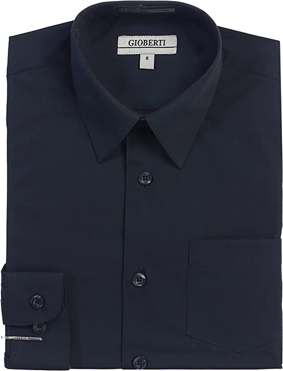 Boy's Long Sleeve Solid Dress Shirt Toddler SIze 4 5 6 DS-45