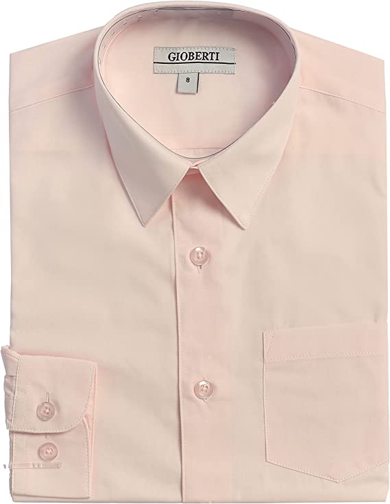 Boy's Long Sleeve Solid Dress Shirt Toddler SIze 4 5 6 DS-45