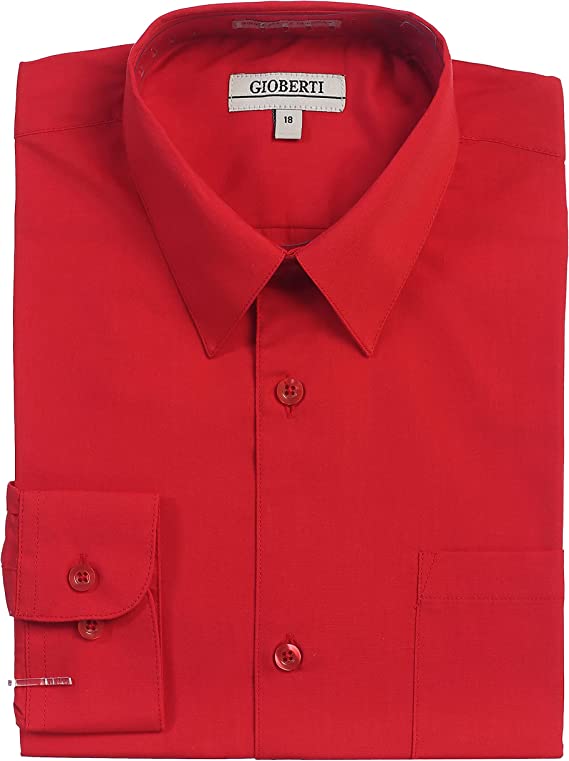 Boy's Long Sleeve Solid Dress Shirt Toddler SIze 4 5 6 DS-45
