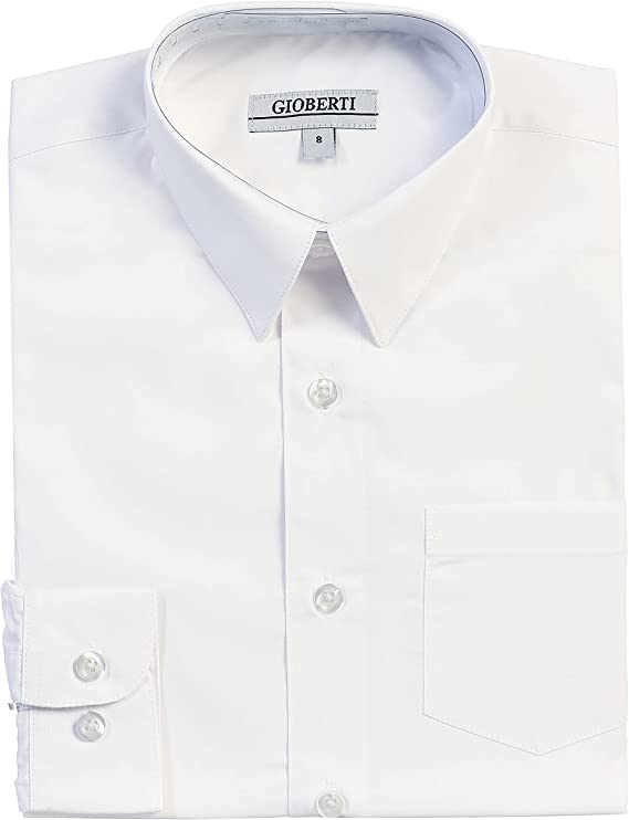 Boy's Long Sleeve Solid Dress Shirt Toddler SIze 4 5 6 DS-45