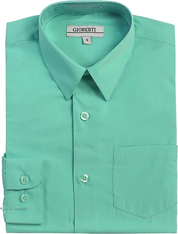 Boy's Long Sleeve Solid Dress Shirt Toddler SIze 4 5 6 DS-45