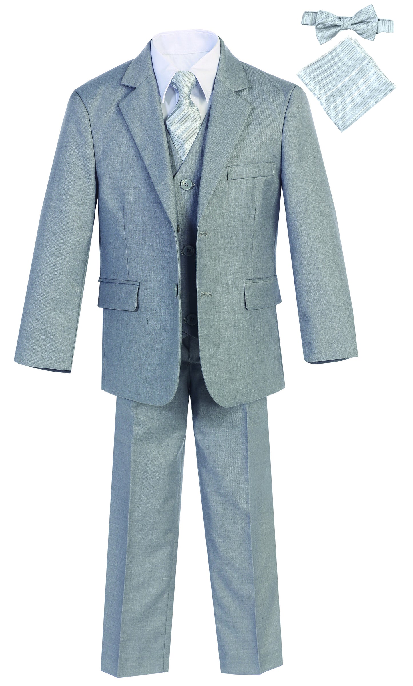 Boys' Husky Size Seven Pieces Set Tie, Bow Tie, Pocket Squarer MG-ST1 H
