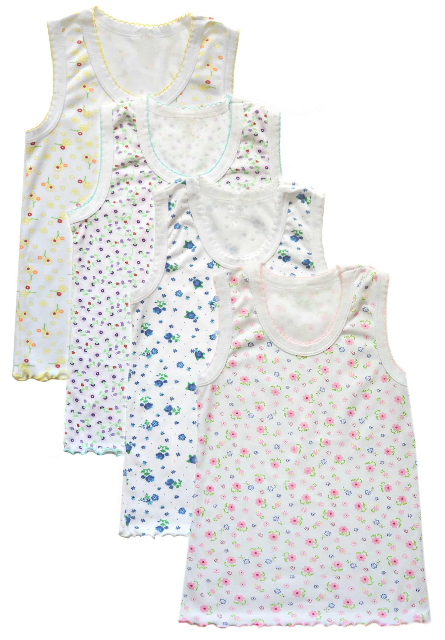 Girls Undershirt Cotton Tank Top Sleeveless 100% Cotton-KC 4401-4404