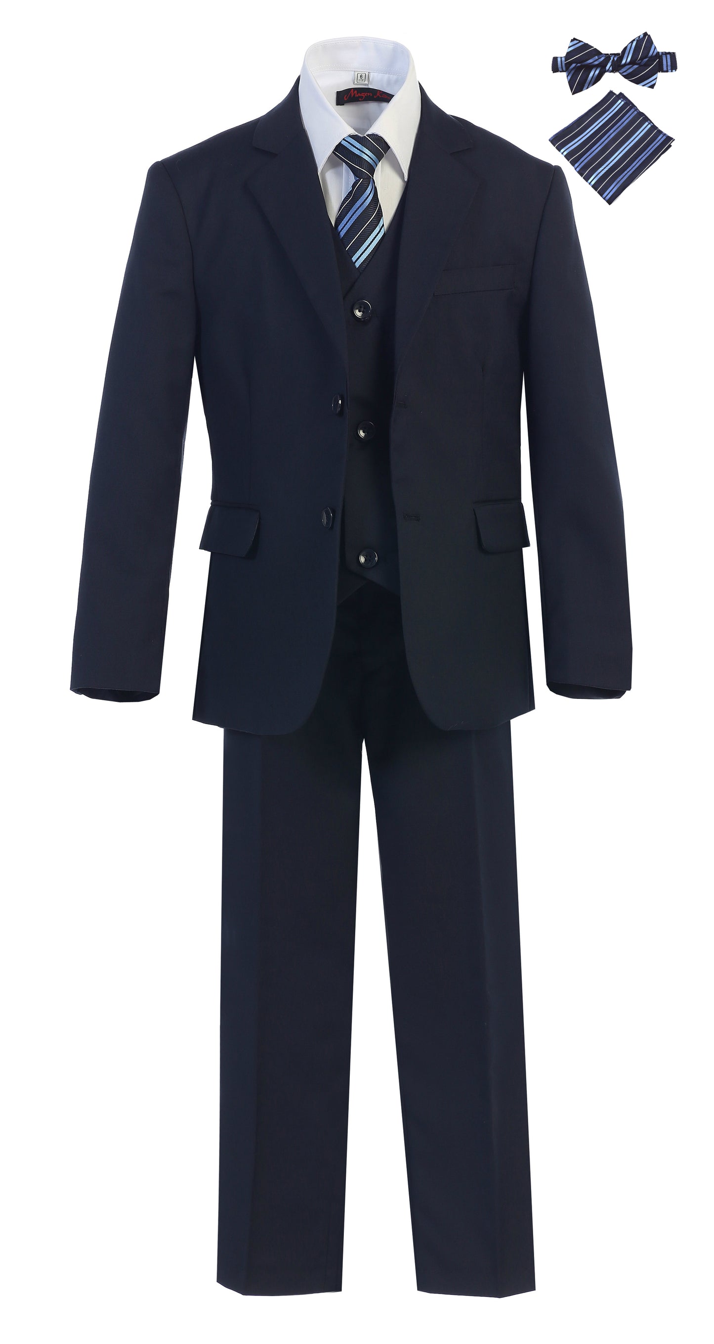 Boys' Husky Size Seven Pieces Set Tie, Bow Tie, Pocket Squarer MG-ST1 H