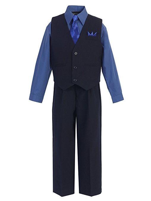 Boys Vest Suit Shirt Tie Pants Solid Size 16-20 RFL-1288