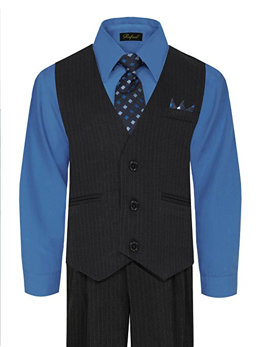 Boys Vest Suit Shirt Tie Pants Pinstripe Size 5-7 RFL-1688