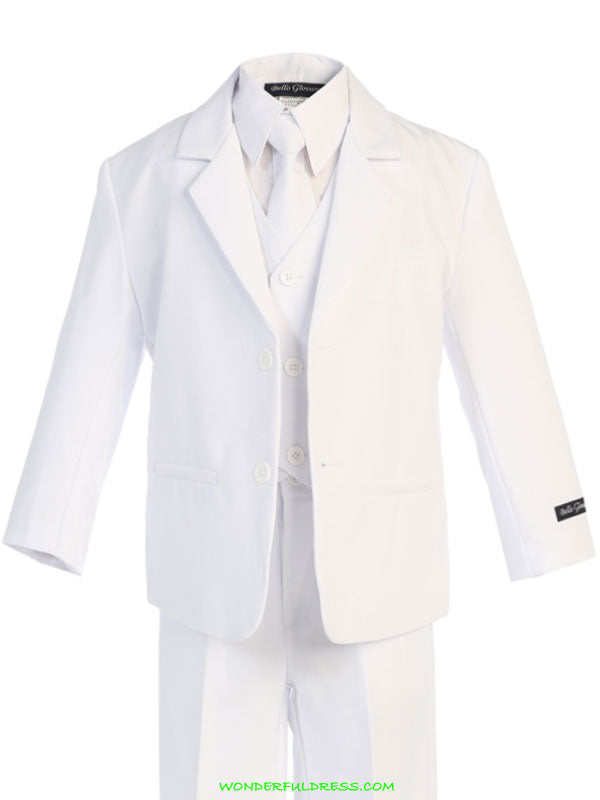 Boys 5-Piece Suit Set 100% Polyester Slim Cut RFL-018