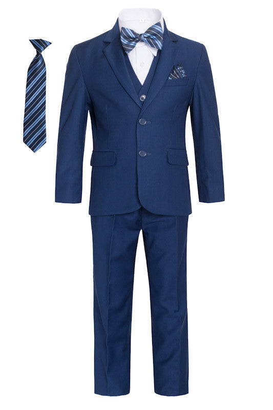Boys' Slim Fit Seven Pieces Set Tie, Bow Tie, Pocket Squarer Size 7-18 MG-ST1