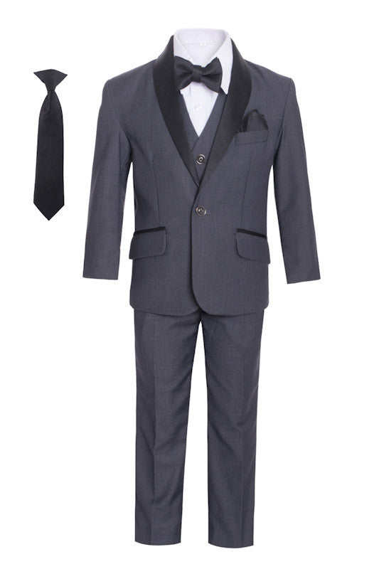 Boys' Shawl Collar Tuxedo Slim Fit Seven Pieces Set Size 1-6 MG-1026