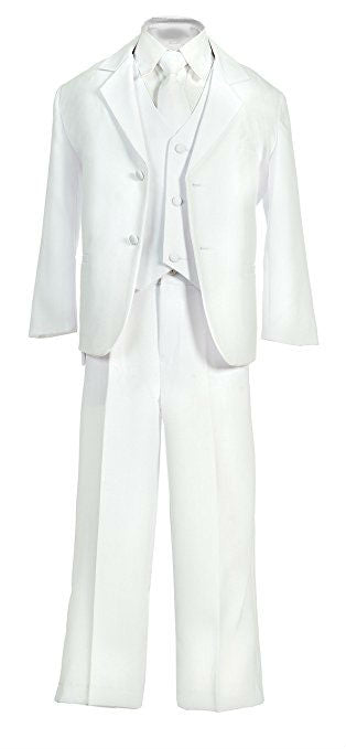 Boys Suit 5-Piece Solid Set With Shirt And Vest 100% Polyester Size 8-20 RFL-BY-013