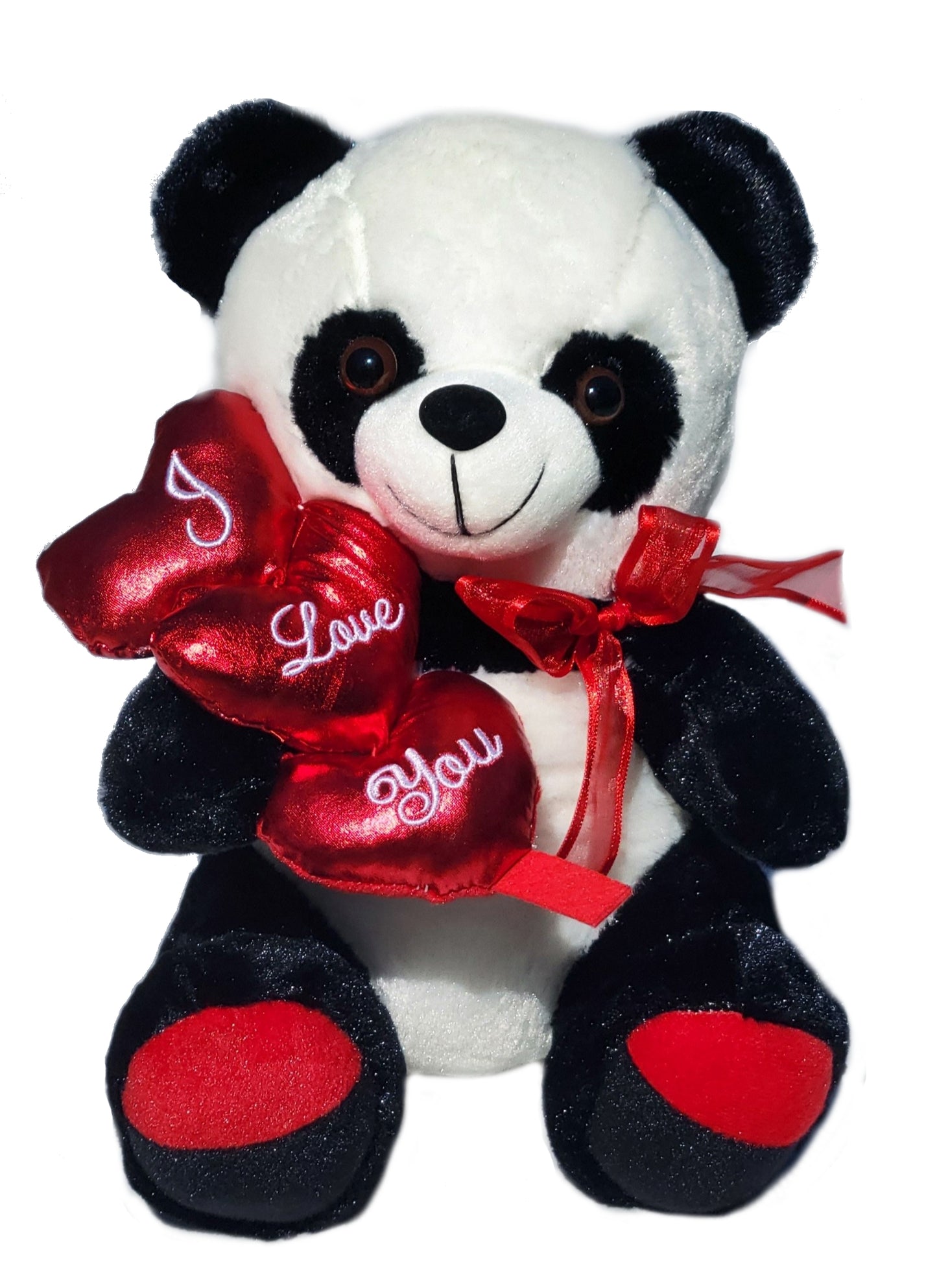 Panda Bear Holding I Love You Heart Bouquet 12in Valentine's Day Gift & Home Decor Birthday