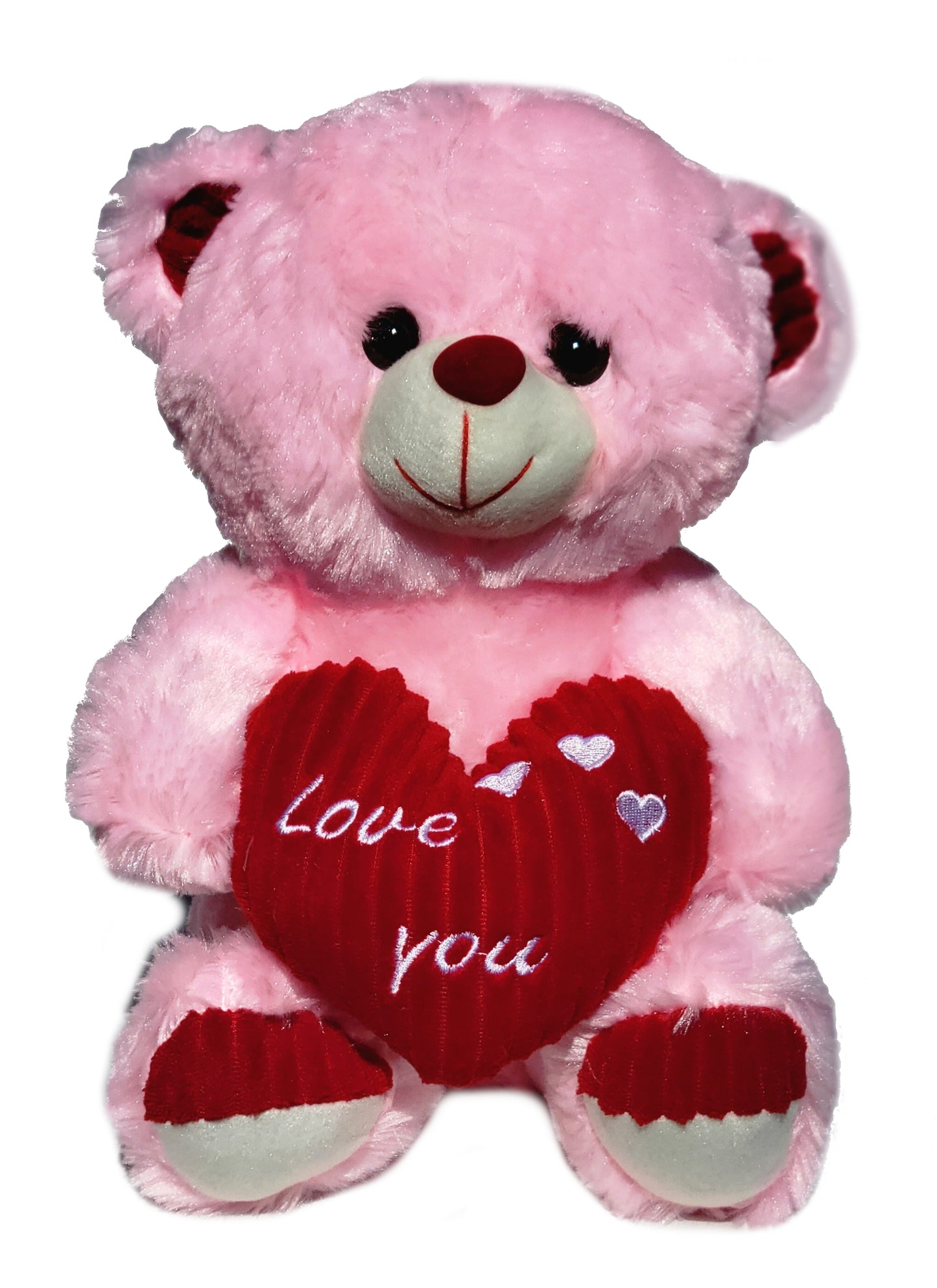 Bear Holding Red Corduroy Love You Heart 12 Inches Valentine's Day Gift & Home Decor