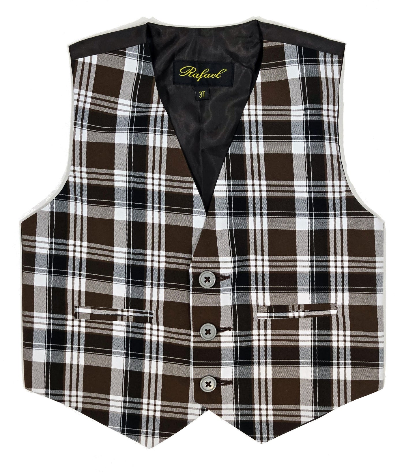 Wholesale Boys Plaid 3-Button Suit Vest Size 2T-16 Toddler Kids Boys 688V Rafael