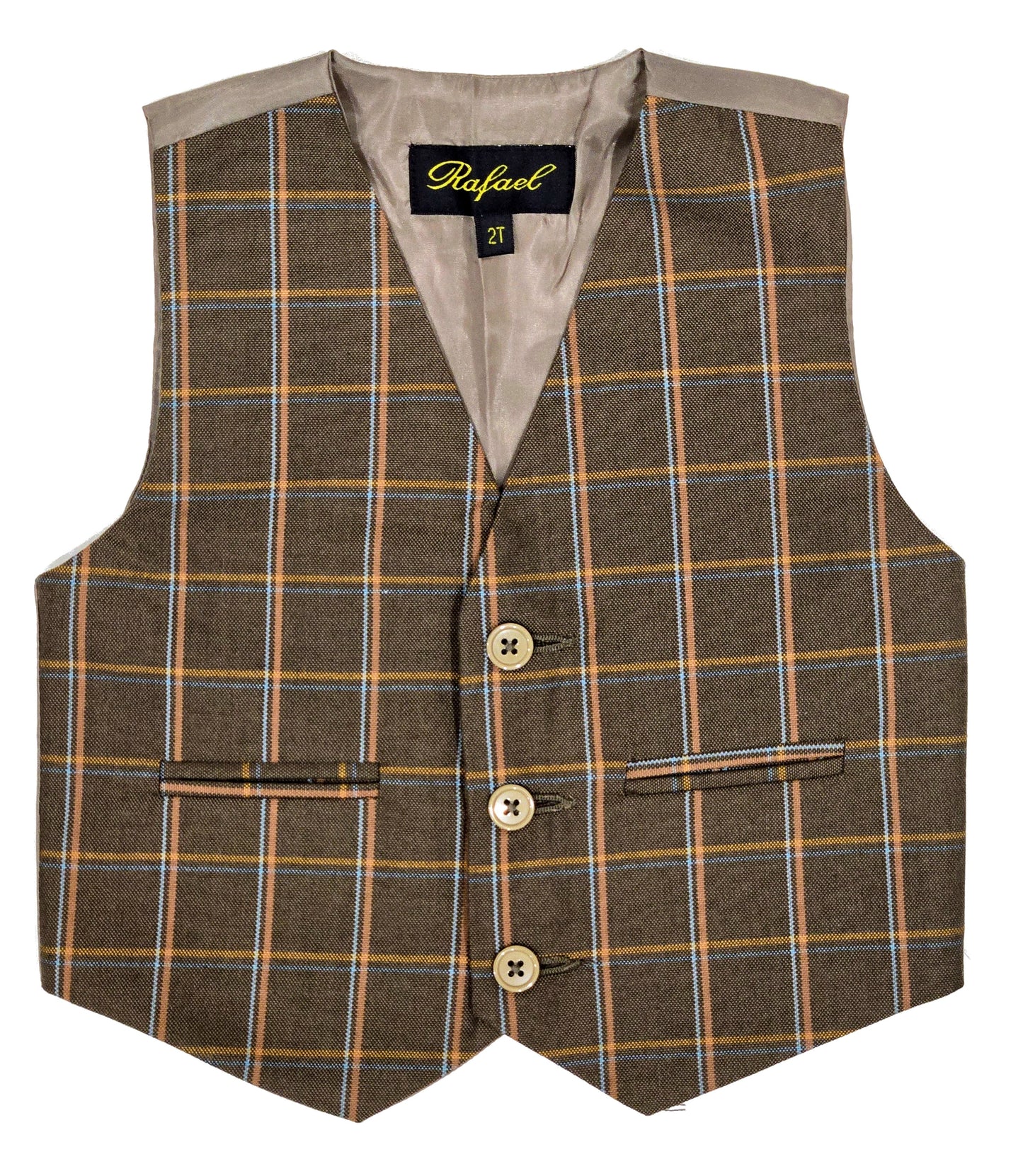 Wholesale Boys Plaid 3-Button Suit Vest Size 2T-16 Toddler Kids Boys 688V Rafael