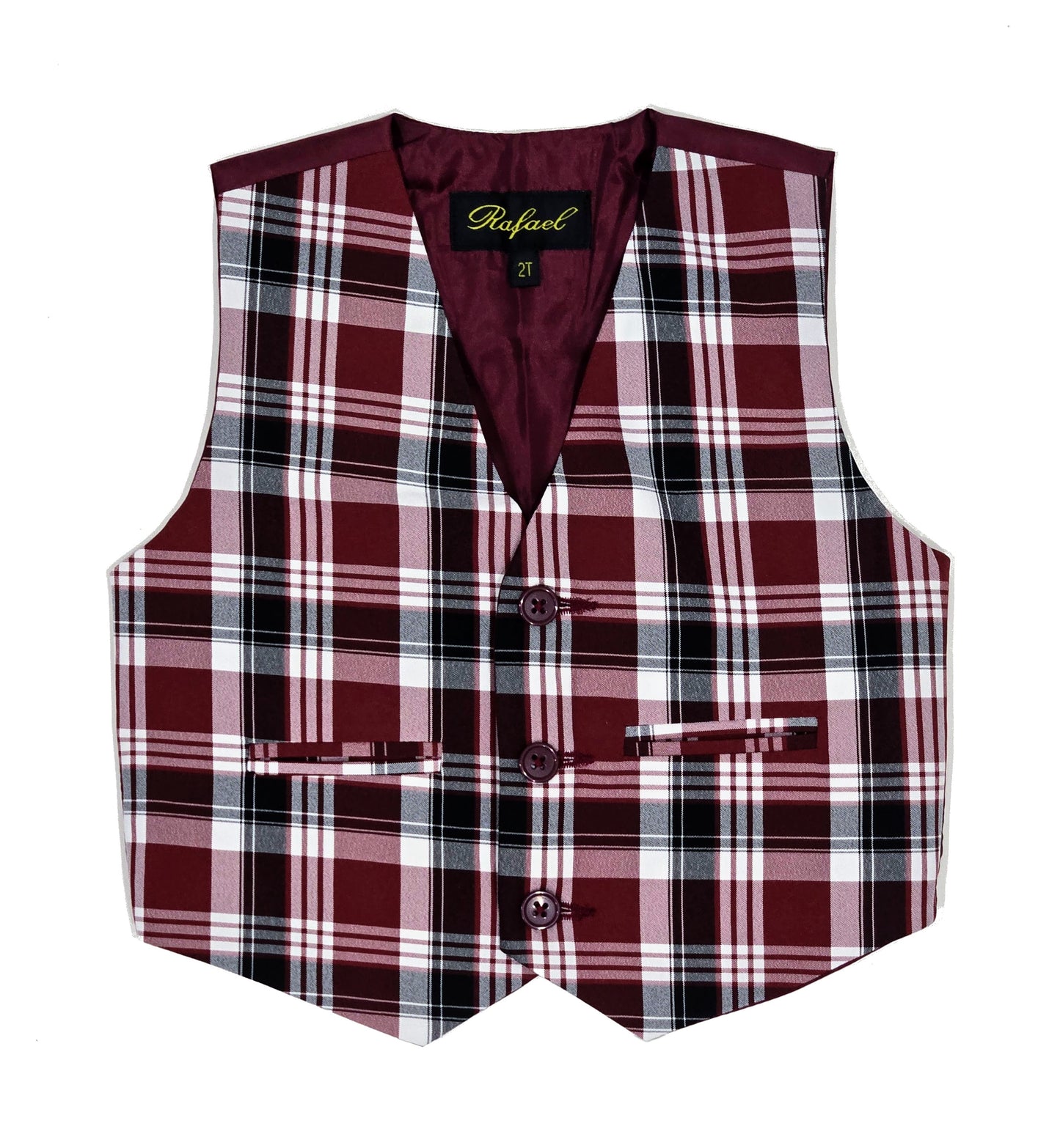 Wholesale Boys Plaid 3-Button Suit Vest Size 2T-16 Toddler Kids Boys 688V Rafael