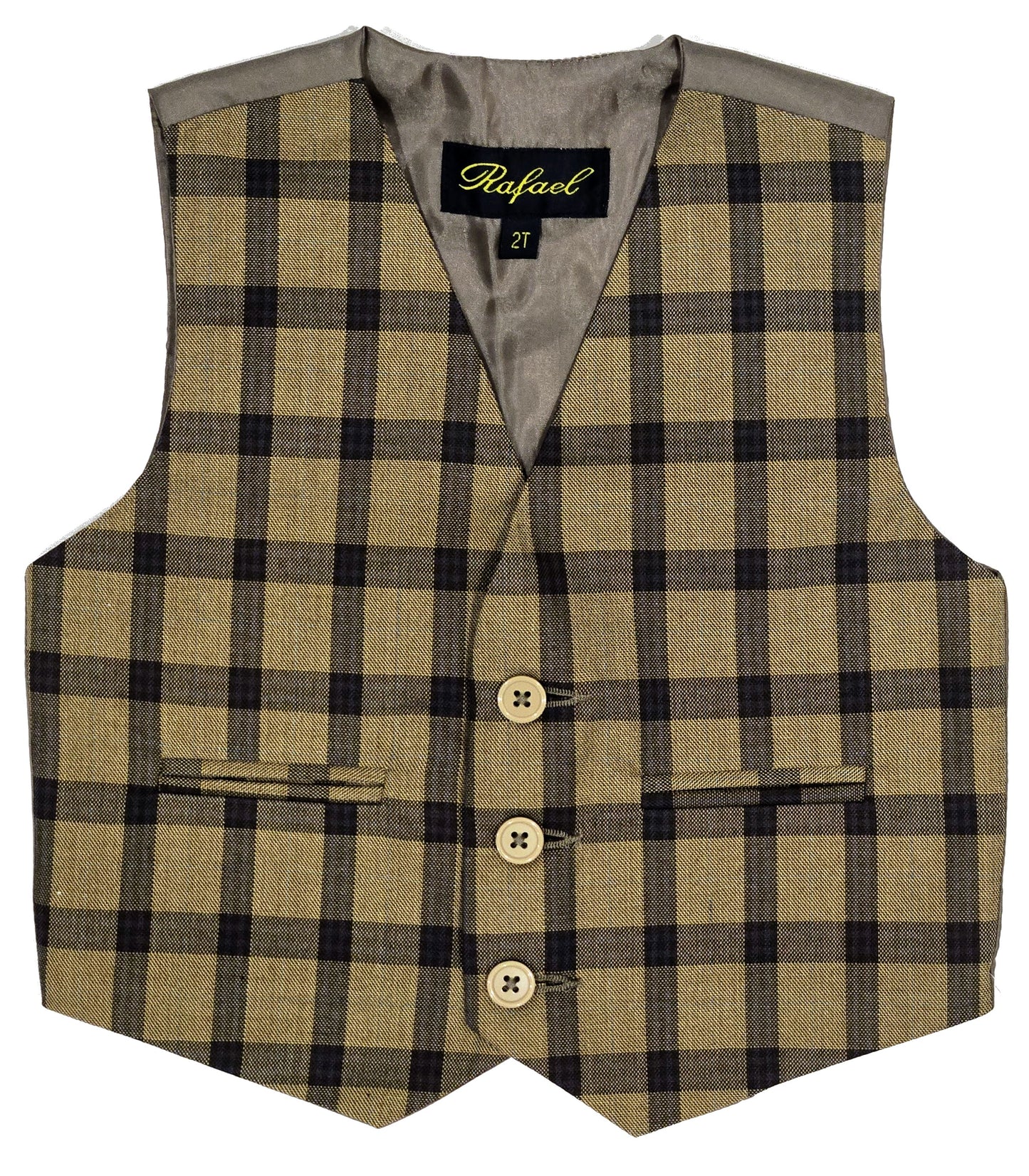 Wholesale Boys Plaid 3-Button Suit Vest Size 2T-16 Toddler Kids Boys 688V Rafael