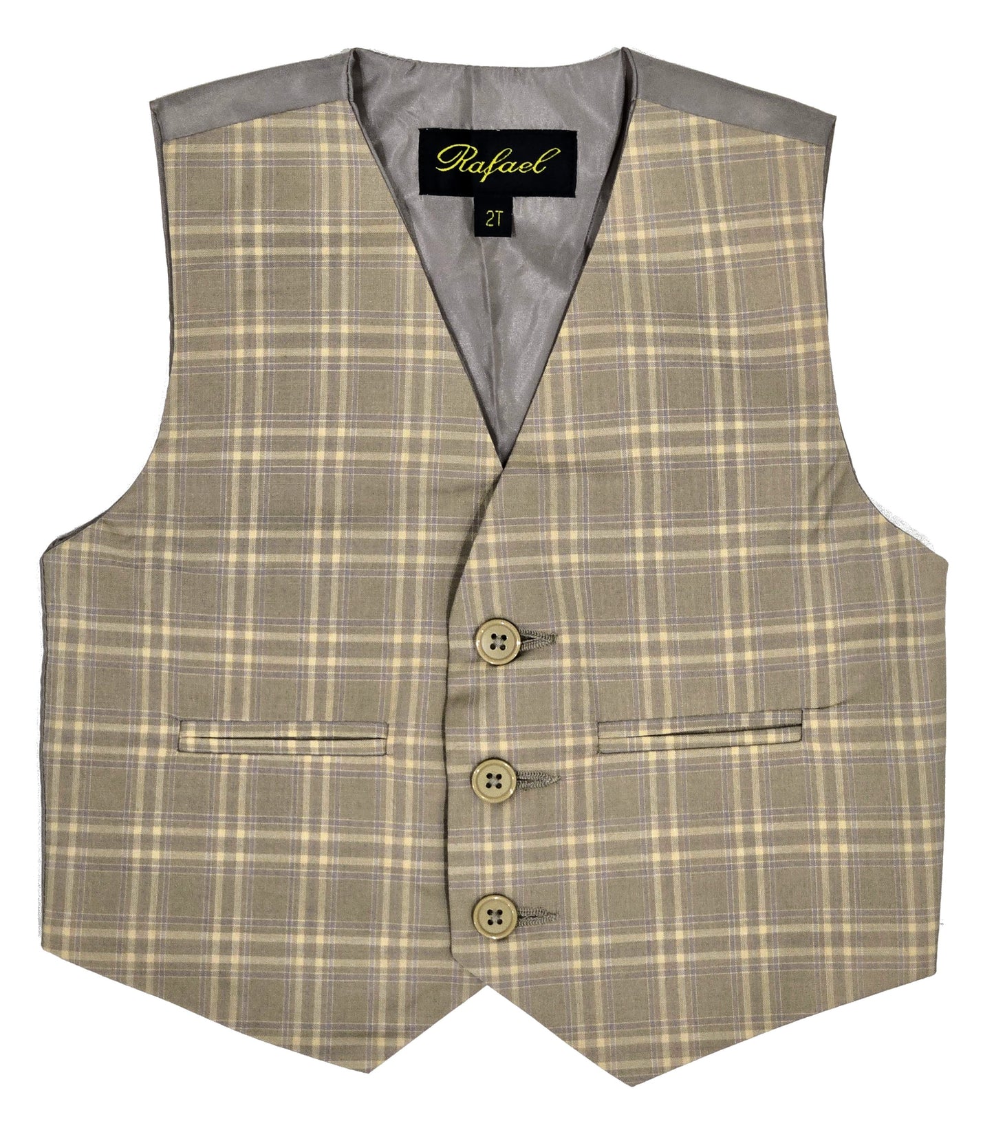 Wholesale Boys Plaid 3-Button Suit Vest Size 2T-16 Toddler Kids Boys 688V Rafael