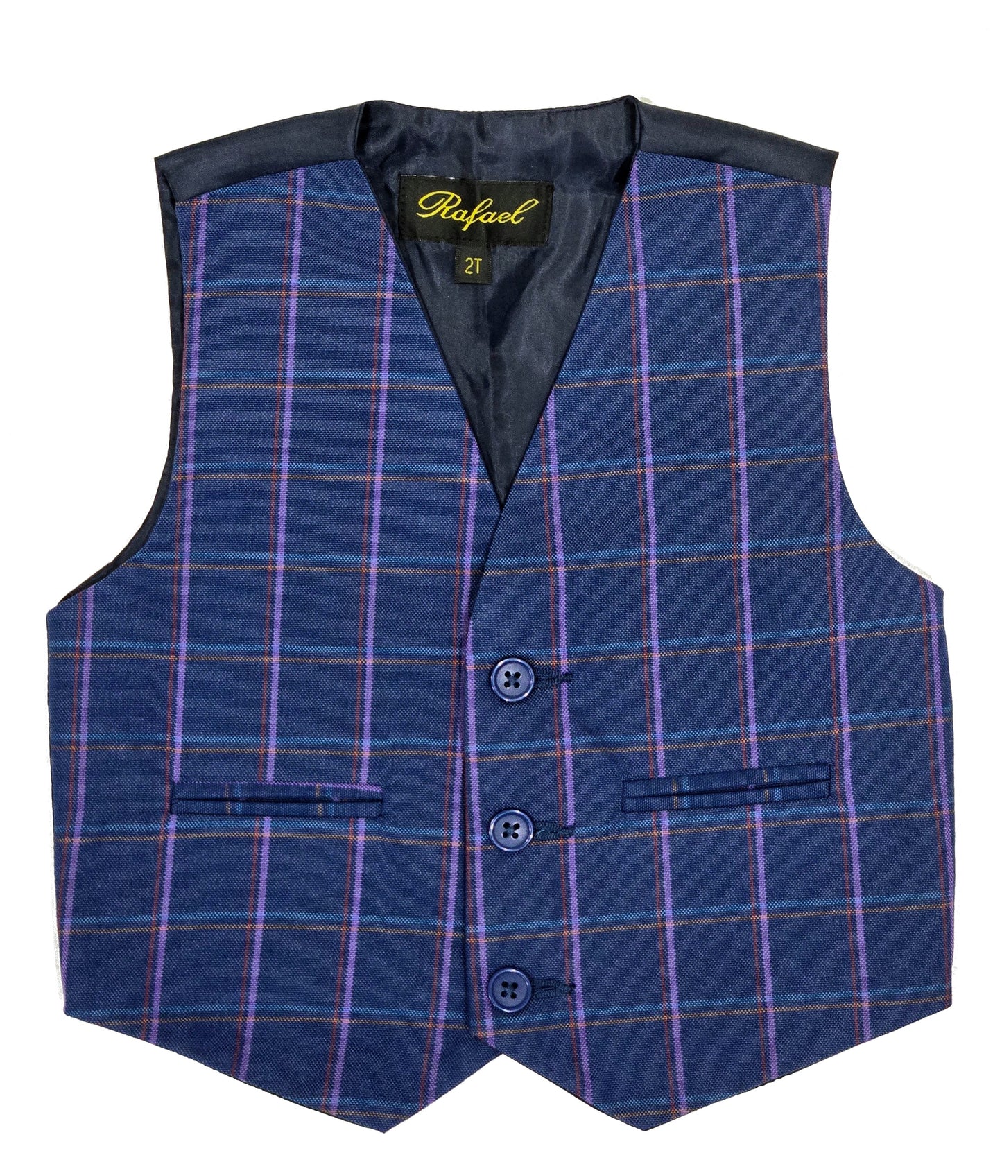 Wholesale Boys Plaid 3-Button Suit Vest Size 2T-16 Toddler Kids Boys 688V Rafael